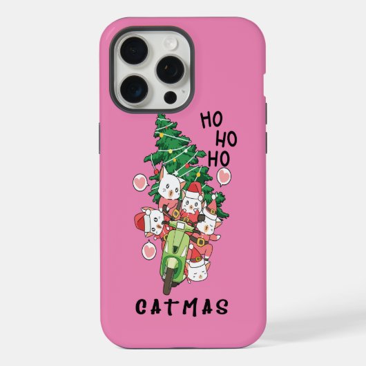 Grappige kat Claus Vrolijk Catmas iPhone Hoesje (Achterkant)