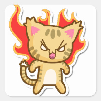 Grappige kat clipart Schattigee kat clipart kitten Vierkante Sticker