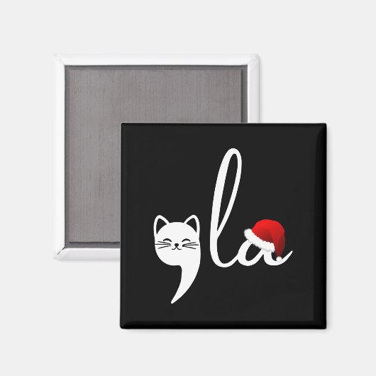 Grappige kat Comma La Kamala Harris Kerstman H Magneet (Voorkant / Achterkant)
