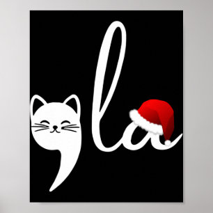 Grappige kat Comma La Kamala Harris Kerstman H Poster