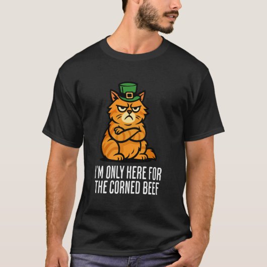 Grappige Kat Corned Beef Saint Patrick's Day T-shirt (Voorkant)