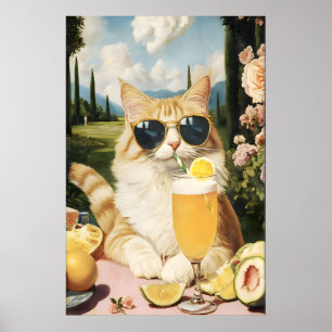 Grappige Kat Country Club Kunstprint Grappige Kata Poster