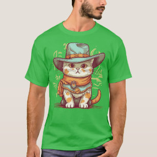 Grappige Kat Cowboy Cowgirl Meow Howdy Meowdy 15 T-shirt
