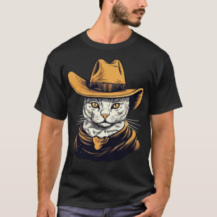 Grappige Kat Cowboy Cowgirl Meow Howdy Meowdy 16 T-shirt