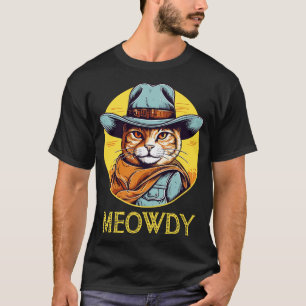 Grappige Kat Cowboy Cowgirl Meow Howdy Meowdy 17 T-shirt