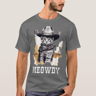 Grappige Kat Cowboy Cowgirl Meow Howdy Meowdy 2 T-shirt