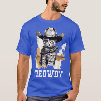 Grappige Kat Cowboy Cowgirl Meow Howdy Meowdy 2 T-shirt