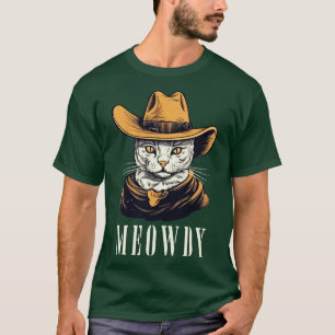 Grappige Kat Cowboy Cowgirl Meow Howdy Meowdy 9 T-shirt