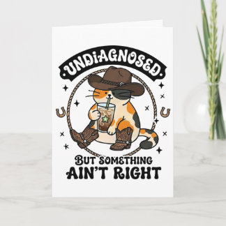 Grappige Kat Cowboyhoed IJskoude Koffie Niet-gedia Kaart