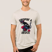 Grappige kat crapping Tri-Blend shirt (Voorkant)