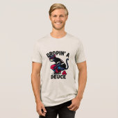 Grappige kat crapping Tri-Blend shirt (Voorkant volledig)