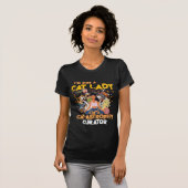 Grappige Kat Dames Catastrofe Curator T-shirt (Voorkant volledig)