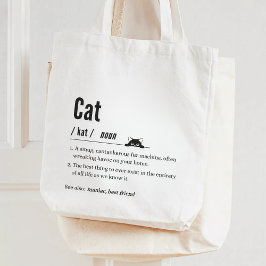Grappige Kat Definitie Zwart-wit Huisdier Ouders Tote Bag