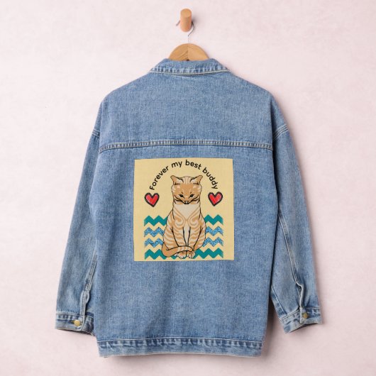 grappige kat denim jacket (Hangar)