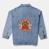 grappige kat denim jacket (Achterkant)