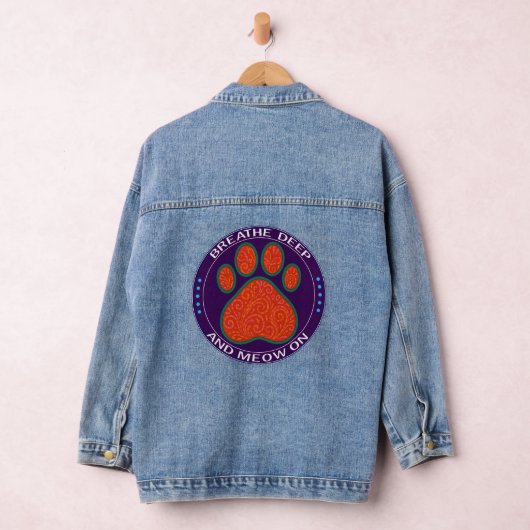 grappige kat denim jacket (Hangar)