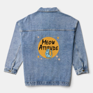 grappige kat denim jacket