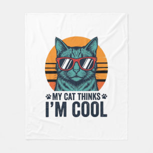 Grappige Kat Denkt Dat Ik Cool Ben Vintage Fleece Deken