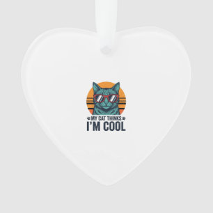 Grappige Kat Denkt Dat Ik Cool Ben Vintage Ornament