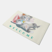 Grappige Kat Deurmat (Schuin)