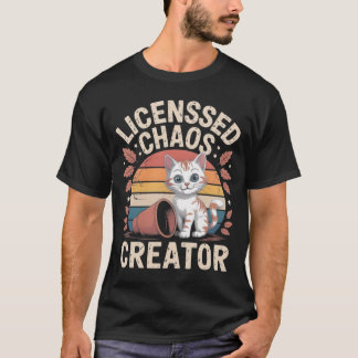 Grappige kat die dingen omver gooit t-shirt