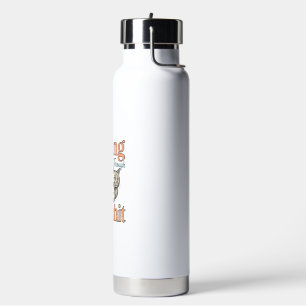 Grappige kat die door je vintage ontwerp heen kijk waterfles