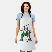 Grappige kat die drum speelt schort (Gedragen)
