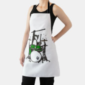 Grappige kat die drum speelt schort (Insitu)
