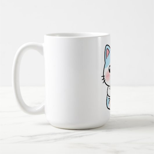 Grappige kat die een leuk drankje drinkt koffiemok (Links)
