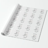 Grappige kat die fluit speelt inpakpapier (Uitgerold)