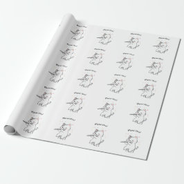 Grappige kat die fluit speelt inpakpapier