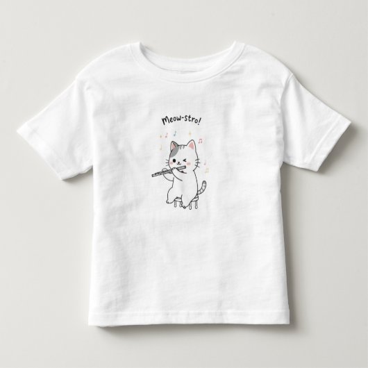Grappige kat die fluit speelt Peuter Tops (Voorkant)
