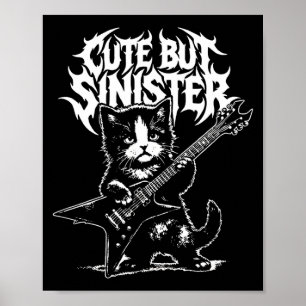 Grappige kat die gitaar speelt gitarist rock and r poster