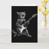 Grappige kat die gitaar speelt Rock And Roll Manne Kaart (Gele Bloem)