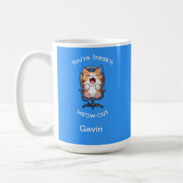 Grappige Kat die helemaal door het lint gaat Koffiemok