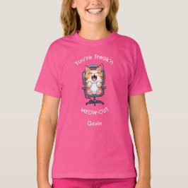 Grappige kat die helemaal door het lint gaat t-shirt