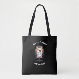 Grappige Kat die helemaal door het lint gaat Tote Bag