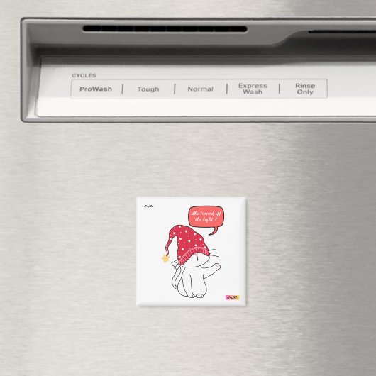 Grappige kat, die het licht uitdeed magneet (Insitu (Vaatwasser))