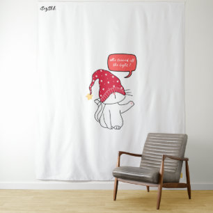 grappige kat, die het licht uitdeed Tapestry Wandkleed