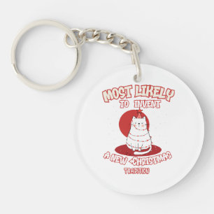 Grappige kat die hoogstwaarschijnlijk een nieuwe k sleutelhanger