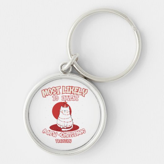 Grappige kat die hoogstwaarschijnlijk een nieuwe k sleutelhanger (Voorkant)