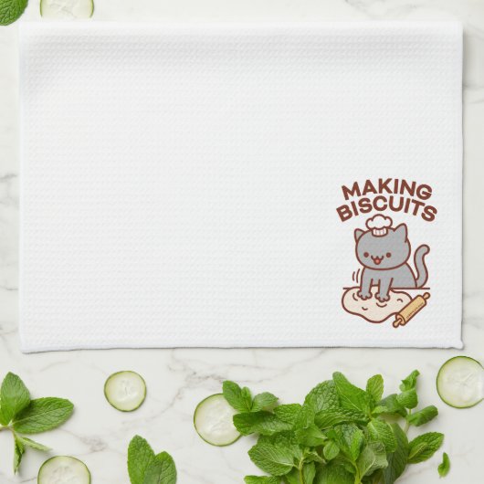 Grappige kat DIE KOEKJES MAAKT Keukenhanddoeken (Gevouwen)