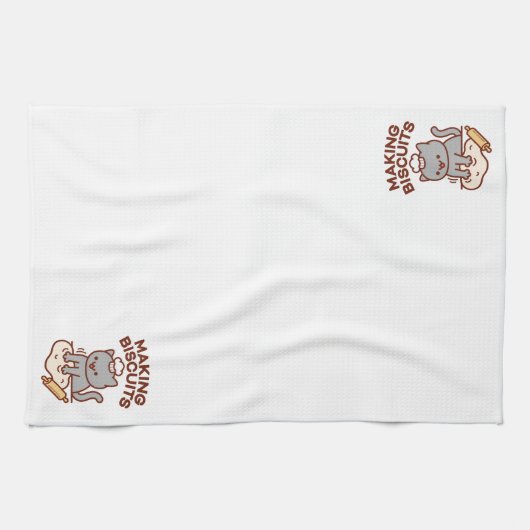 Grappige kat DIE KOEKJES MAAKT Keukenhanddoeken (Horizontaal)