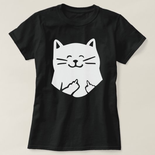 grappige kat die middelvinger wijst naar shirt (Design voorkant)
