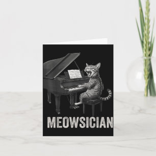 Grappige kat die pianomuziek speelt woordspeling M Kaart