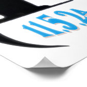 Grappige kat die Sinaasappel van tafel veegt op ve Poster (Hoek)