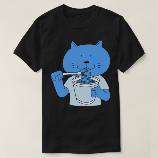 Grappige kat die spaghetti eet t-shirt (Design voorkant)