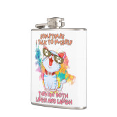 Grappige kat die tegen zichzelf praat - Schattigee Heupfles (Links)