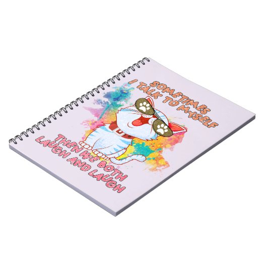 Grappige kat die tegen zichzelf praat - Schattigee Notitieboek (Linkerzijde)