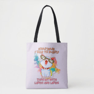 Grappige kat die tegen zichzelf praat - Schattigee Tote Bag